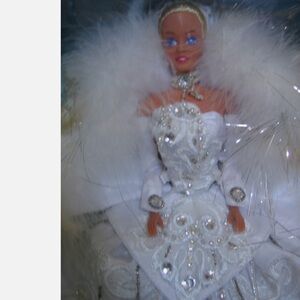 Elegant White Doll with Fur Trim